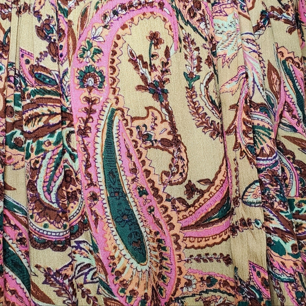 Free People One "ALOHA" Flowy PALLAZO High Waist Pants L Large - Picture 8 of 10